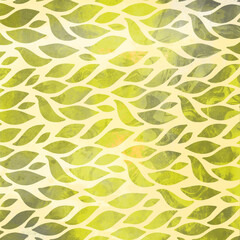 Fototapeta premium Organic Green Leaves Seamless Pattern with Textured Details