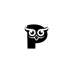 Naklejka premium Clean owl head forming Letter...