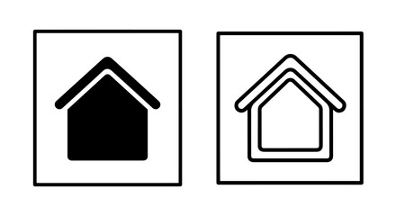 Homepage house icons inside squares representing real estate and domestic living concepts