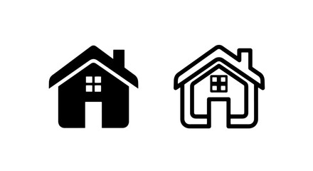 Fototapeta premium House Vector Icon with Window Detail for Property Listing and Real Estate Applications