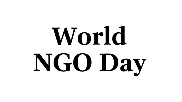 World NGO Day awareness campaign with text on white background