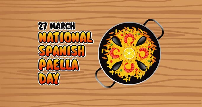 national spanish paella day motion video, ideal for national spanish paella day celebration