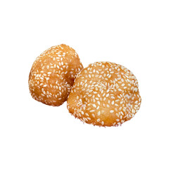 bun with sesame seeds isolate.
