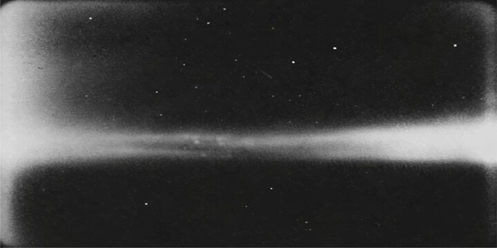 Bright snow falls from the dark night sky past a moonlit window toward the ground as stars and a blue nebula glow across the vast cosmic universe