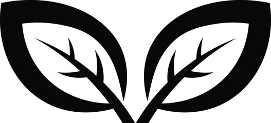 Obraz premium Stylized black leaves with prominent veins on a clean white background plant nature
