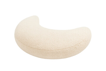 Beige curved plush pillow creating comfort and coziness