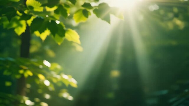 Sunlight filters through leaves in Firefly Forest on a clear day