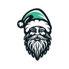 Obraz premium Santa Claus Vector Icon with Teal Hat