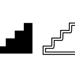 Fototapeta premium Stairs and steps icons symbolizing career progress growth and developmental stages for success