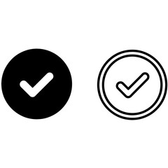 Checkmark icons in circle frames for success verification and completed task confirmation