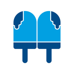 Double Ice Cream Popsicle Icon - Summer Sweet Treat and Dessert