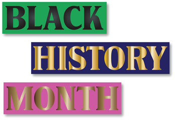 Fototapeta premium Black History Month Celebration with Gold Lettering on Colorful Background