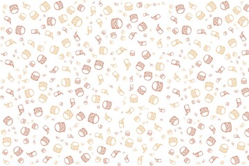 Colorful pattern of fast food icons on white background