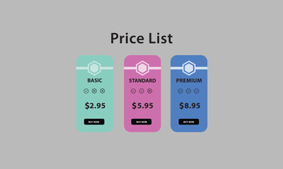 Colorful Price List Template