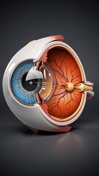 Human eye blue iris anatomy cross section retina optic nerve lens medical vision science illustration realistic eye anatomy human eyeball retina detail optic nerve lens structure ocular anatomy