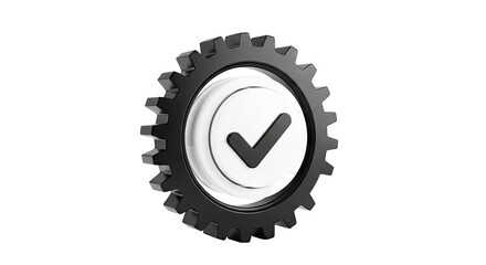 Gear with Checkmark Symbol