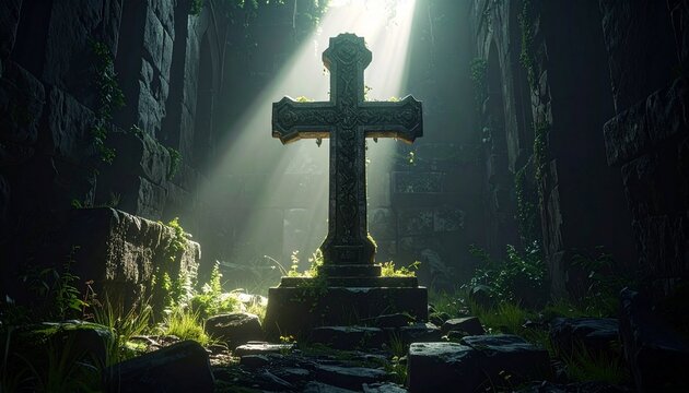 古代遺跡に眠る神秘の十字架