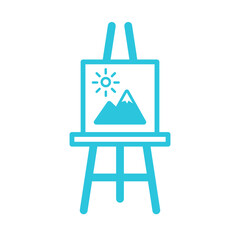 Canvas Artwork icon. Isolated on white background. Blue icon.