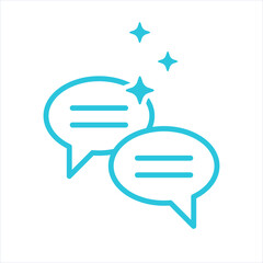 Conversation, Speech bubbles icon. Isolated on white background. Blue icon.