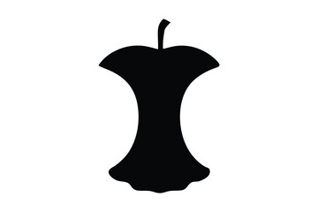 Apple core silhouette vector, Apple core icon