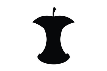 Apple core silhouette vector, Apple core icon