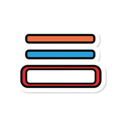 Obraz premium A stack of three horizontal bars