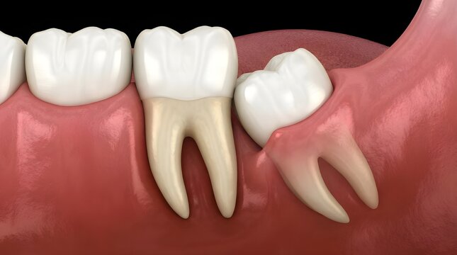 Impacted Wisdom Tooth 3D Dental Illustration