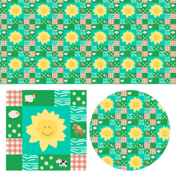 Farm Animals Patchwork Quilt Pattern