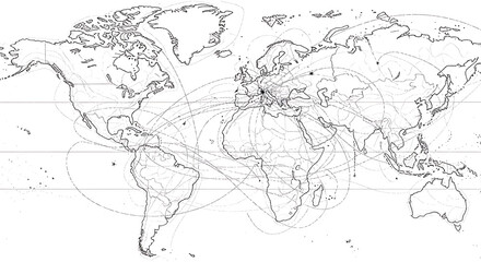 Fototapeta premium bird migration abstract pencil drawing flight patterns navigation routes