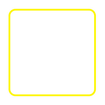 Rounded Yellow color rectangle outline shape png