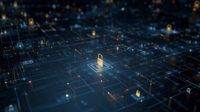 Secure confidential data ecosystem concept, abstract system of protected data flows and compartments, high-end enterprise visual