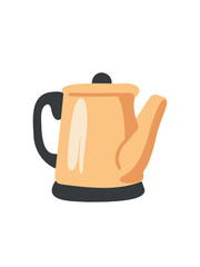 Obraz premium Yellow cozy electric kettle for tea and coffee