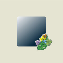 Abstract botanical art background with tropical palm leaves hand drawn in line art style. Vector banner with exotic plants for the design of wallpaper, textiles, print, interior.