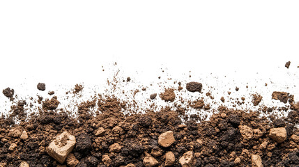 Textured view of dry earth, showing soil composition and small stone elements