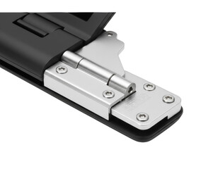 Mechanism assembly metal hinges workshop product photography close-up isolated on transparent background