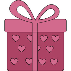 Valentines Day Gift Box Illustration
