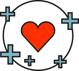 Obraz premium heart with positive signs 