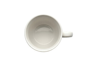 White ceramic cup isolated on transparent background