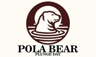 Obraz premium polar bear plunge day logo icon. polar bear plunge day illustration vector background.