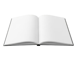 Open book with blank pages isolated on transparent background