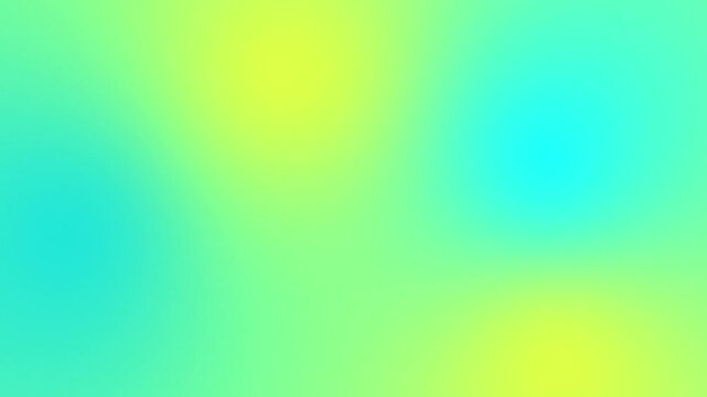Abstract Soft Gradient Mesh Background Animation with Vibrant Cyan and Lime Green Colors. Seamless Loop Trendy Fluid Gradient Background with Neon Yellow and Turquoise Blur.