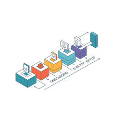 Obraz premium Data processing stages from creation to setup and finalization.