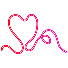 Continuous Line Heart Neon