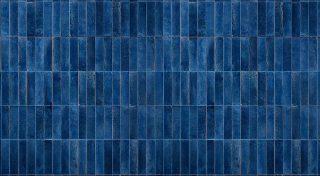 Vertical blue tile texture background with weathered grunge surface and uneven color tones