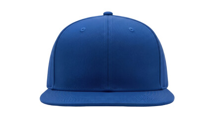 Royal blue baseball cap PNG isolated on transparent background, blank snapback hat for sports fashion and urban style