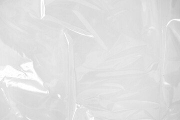Plastic wrap transparent texture overlay effect. Polyethylene packaging of vinyl wrap or cd cover. Shrink crumpled plastic bag sleeve, package mockup illustration