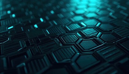 Obraz premium Abstract Sci-Fi Technology Background with Layered Geometry