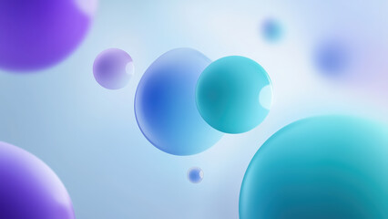 Fototapeta premium Colorful Abstract Bubbles on a Light Background