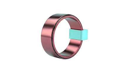 Obraz premium Red Ring with Silver Element