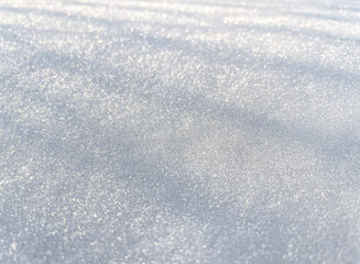 Snow surface close up as background